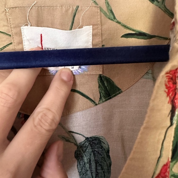 Anthropologie Tan Floral Maxi Dress - Picture 2 of 2